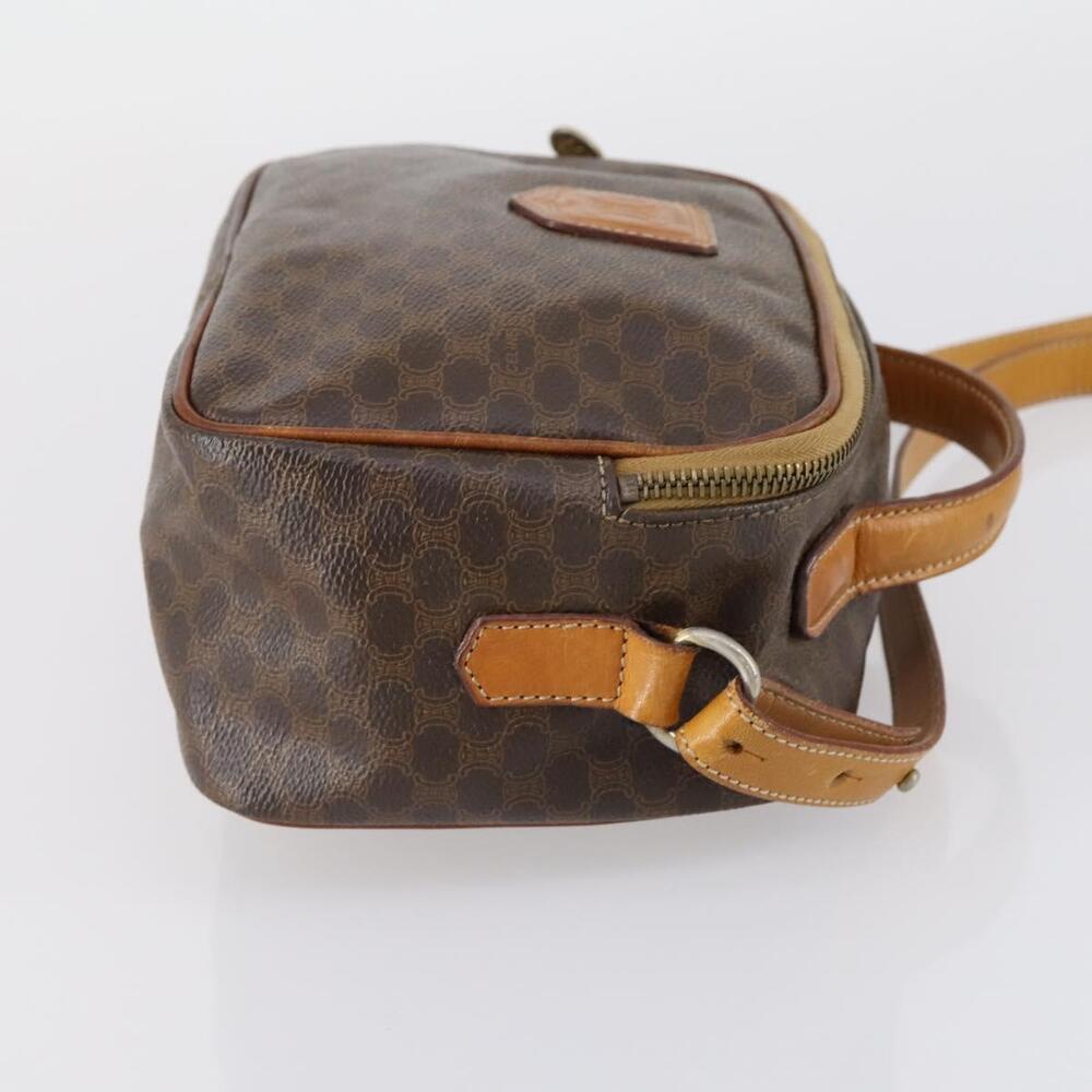 CELINE Macadam Canvas Hand Bag PVC Leather 2way Brown Gold Auth 154376 - Picture 4 of 16